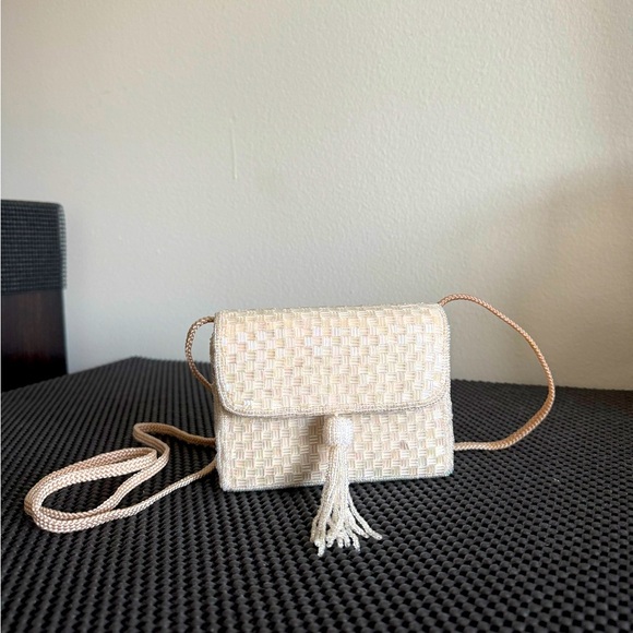 - Handbags - white/white-cream beaded vintage evening bag